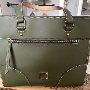 Dooney & Bourke Forest Green Leather Handbag Authentic NWT Firm